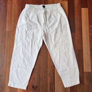 J. Crew White Linen Blend Trousers Size 14